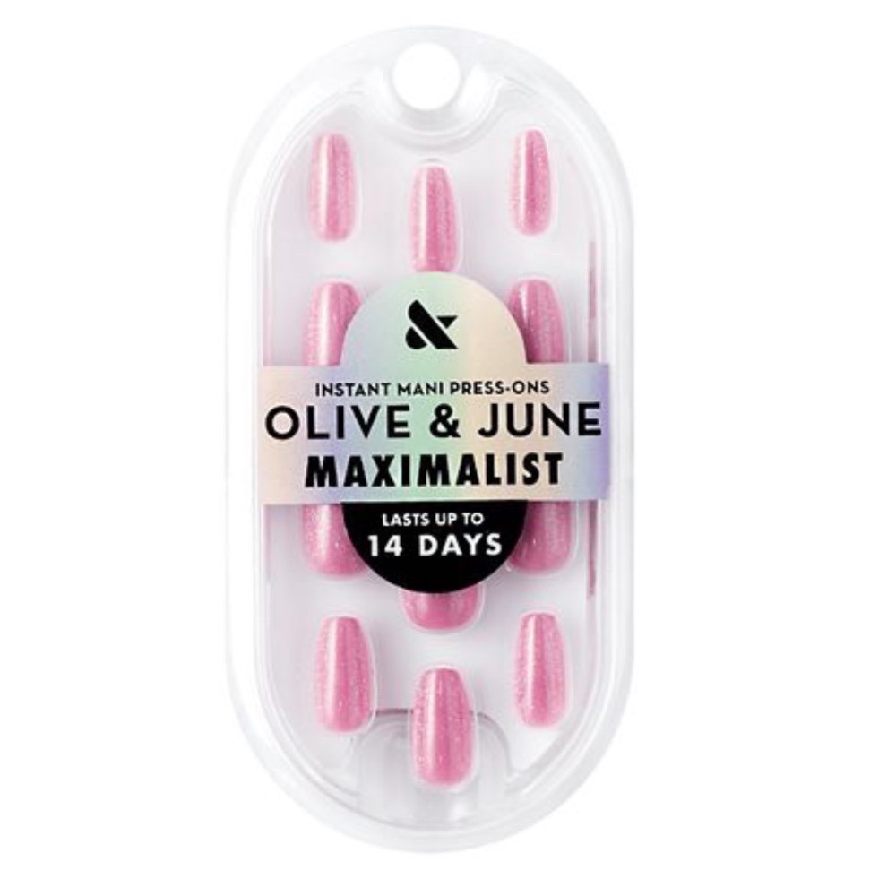 Olive & June Maximalist Press-On Nails Rose Velvet Medium Coffin 42ct New